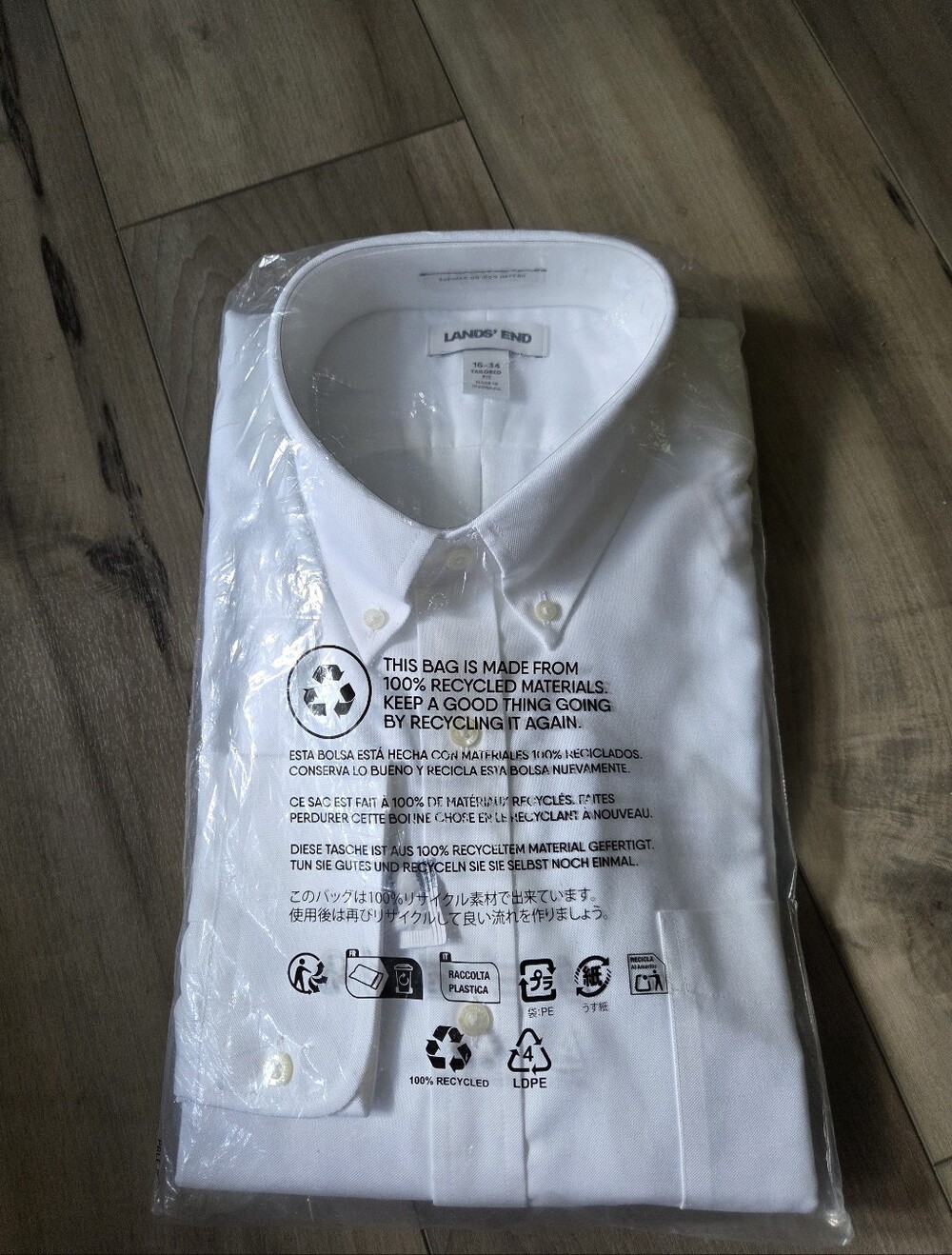 Lands' End Tailored Fit Men’s Button-Down Dress Shirt
